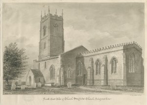 Mayfield Church: sepia tegning, 1839 af John Buckler