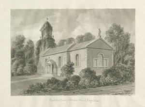 Patshull Kirke: sepia tegning af John Buckler