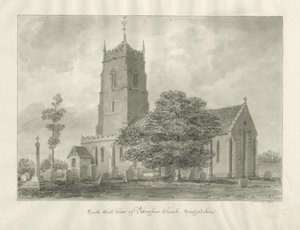 Pattingham Church: sepia tegning af John Buckler