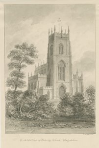 Penkridge Church: sepia tegning af John Buckler