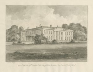 Rolleston Hall: sepia tegning af John Buckler