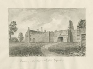 Rushall Hall: sepia vask tegning af John Buckler