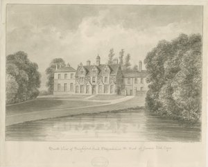 Seighford Hall: sepia tegning af John Buckler