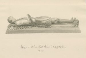 Shareshill Church- Monumental billedkunst til [Sir Humphrey Swynnerton]: sepia vask tegning af John Buckler