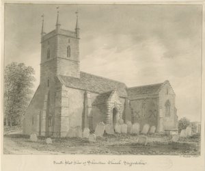 Shenstone Church: sepia tegning af John Buckler