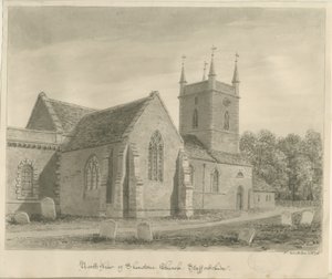 Shenstone Church: sepia tegning af John Buckler