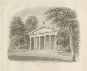 Shugborough - Dorisk tempel: sepia-tegning, 1842