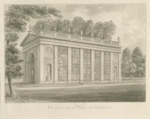 Shugborough Hall - Konservatoriet: sepia tegning af John Buckler