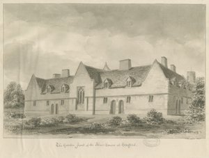 Stafford - Almshouses: sepia drawing, 1841 dani af John Buckler