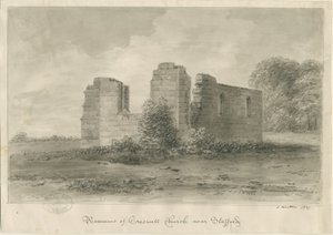 Stafford - Creswell Chapel: sepia-tegning, 1837 af John Buckler