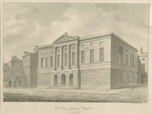 Stafford - Shire Hall: sepia tegning af John Buckler