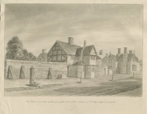 Stafford - [The White Lion Inn]: sepia-tegning, 1842 af John Buckler
