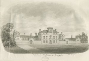 Stafford - Union Workhouse: sepia tegning af John Buckler