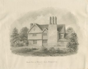 Standon Hall: sepia tegning af John Buckler