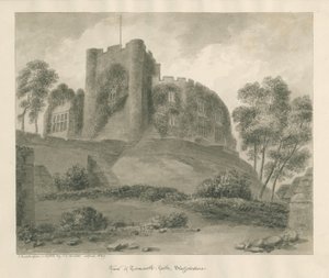 Tamworth Castle: sepia-tegning, april 1849 af John Buckler