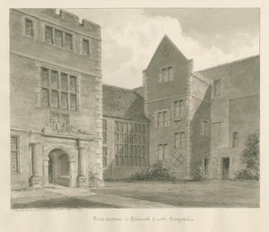 Tamworth Castle: sepia-tegning, april 1849 af John Buckler