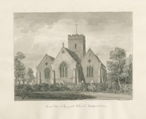 Trysull Kirke: sepia vasketegning, 1846 af John Buckler