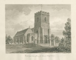 Trysull Kirke: sepia vasketegning, 1846 af John Buckler