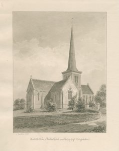 Walton-on-the-Hill Church: sepia vask tegning af John Buckler