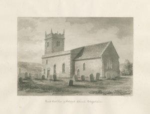 Vandfaldskirke: sepia vask tegning af John Buckler