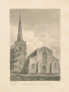Wolstanton Church: sepia tegning af John Buckler