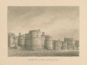 Yorkshire - Skipton Castle: sepia-tegning, 1818 af John Buckler
