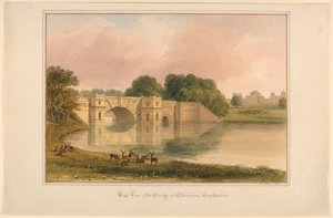 West View af Bridge ved Blenheim, Oxfordshire af John Buckler, F.S.A.