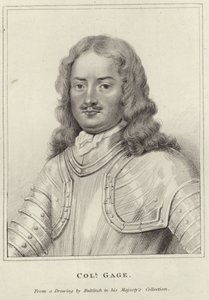 Portræt af Sir Henry Gage gravering af John Bulfinch