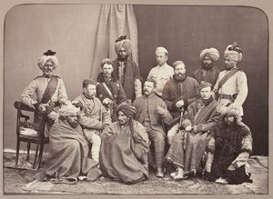 Britiske og indfødte officerer, 5. regiment af infanteri, Punjab Frontier Force af John Burke