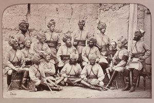 Britiske og indfødte officerer, 3. regiment af bengalsk kavaleri af John Burke
