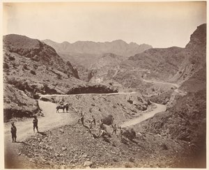 Landi Kotal Pass viser vej lavet af dronningens egne Madras Sappers and Miners, 1878 ca.