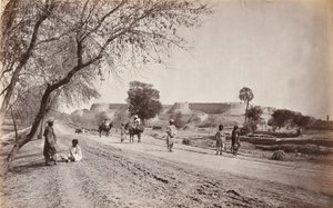 Peshawar Fort og omgivelser, fra Jail, ca. 1862 (foto)