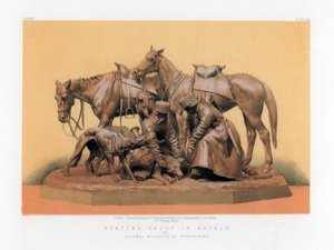 Jagtgruppe i bronze, 1800-tallet. af John Burley Waring