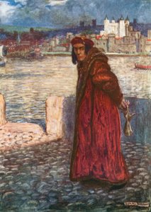 "Dyk tanker ned til min sjæl! Her kommer Clarence". Richard III - 1. akt, 1. scene (farvelitografi) af John Byam Liston Shaw