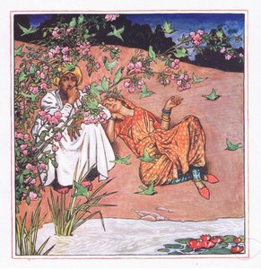 Love lightly, illustration fra The Garden of Kama (og andre tekster fra Indien), 1920 af John Byam Liston Shaw