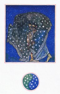 Reverie: Zamur-u-Din: I tusind år under tusind himmelstrøg har natten bragt menneskene hertil, illustration fra The Garden of Kama (and other lyrics from India), 1920