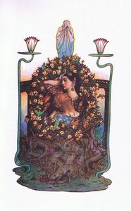 Haven ved broen, illustration fra The Garden of Kama (og andre tekster fra Indien), 1920 af John Byam Liston Shaw