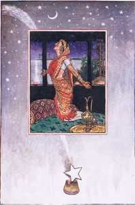 Der er ingen brise til at køle kærlighedens varme, illustration fra The Garden of Kama (and other lyrics from India), 1920 af John Byam Liston Shaw