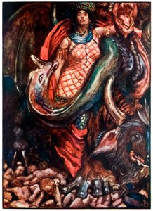 "Alligevel blev det styret af en kvinde" fra "Pilgrimens fremskridt fra denne verden, til det som skal komme" af John Bunyan af John Byam Liston Shaw