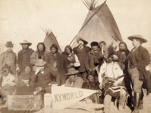 Indiske høvdinge og amerikanske embedsmænd ved Pine Ridge, 1891 af John C. H. Grabill