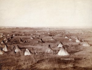 Lakota Tribal Village i 1891 af John Grabill