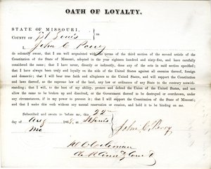 Loyalitet ed af John C. Perry fra Missouri, County of St. Louis af John C. Perry