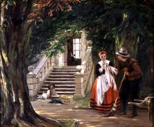 Flirten udenfor Mesterens Hus af John Callcott Horsley