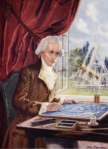 William Herschel på arbejde i Observatory House, Slough