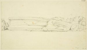 Billede af William Canynges i St Mary Redcliffe (og det andet billede på bagsiden) (blyant og akvarel på papir)
