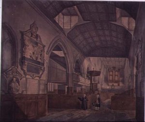 Giles-kirken, Cripplegate, mod vest, med Constance Whitney-monumentet