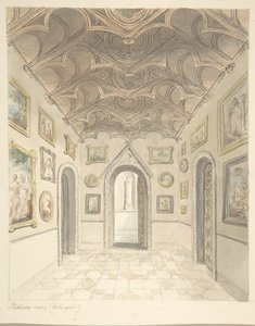 Lea Castle, Worcestershire, Billedværelse, Looking West, ca. 1816.