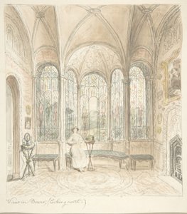 Lea Castle, Worcestershire, udsigt i Bower, ser mod nord, ca. 1816.