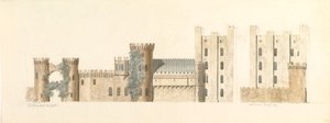 North Aspects of Lea Castle og West Aspect of Wolverley, Cookley, Worcestershire, ca. 1816.