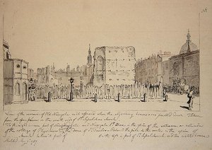 Udsigt over resterne af Old Newgate Prison